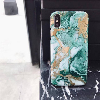 Θήκη σιλικόνης με μαρμάρινο εφέ για το iPhone XS σε μαύρο και πράσινο