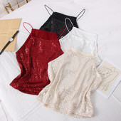 Új modell női felső vékony pántokkal és flitterekkel