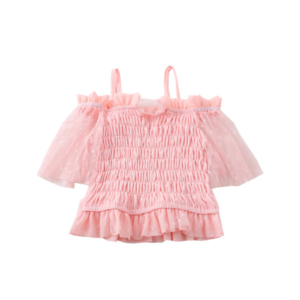 Moodne naiste pluus paatkaelusega, tülli ja volangidega rihmadega