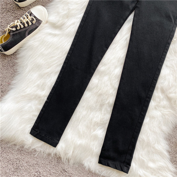 Casual γυναικεία παντελόνια Λεπτό μοτίβο  με ψηλή μέση