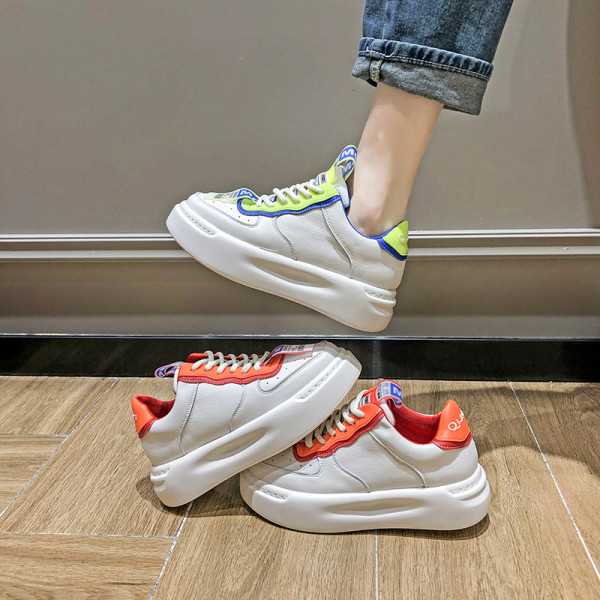 Γυναικεία casual eco δερμάτινα παπούτσια με ίσια πέλματα και κορδόνια