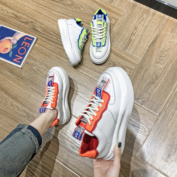 Γυναικεία casual eco δερμάτινα παπούτσια με ίσια πέλματα και κορδόνια