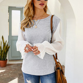 Alkalmi női blúz lótusz ujjakkal és ovális nyakkivágással