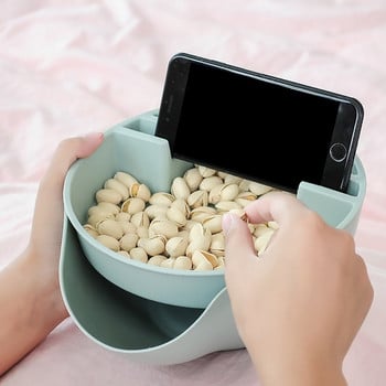 Креативна двойна купа с място за мобилен телефон подходяща за ядки, семена и плодове