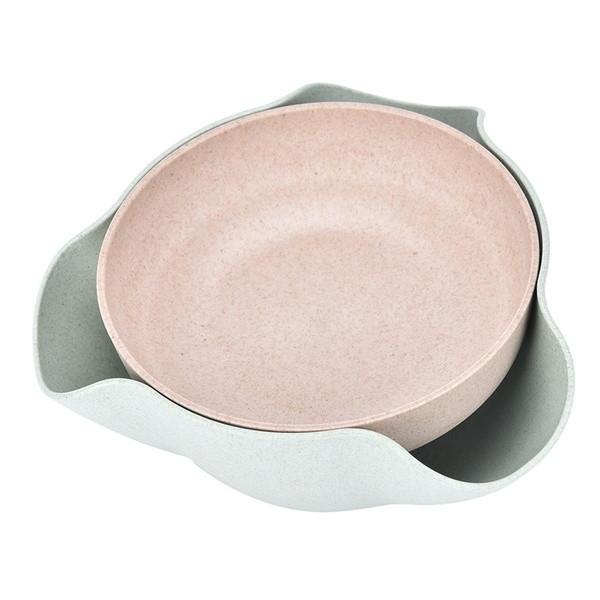 Praktiškas dvigubas dubuo, tinkantis riešutams su vieta kevalams