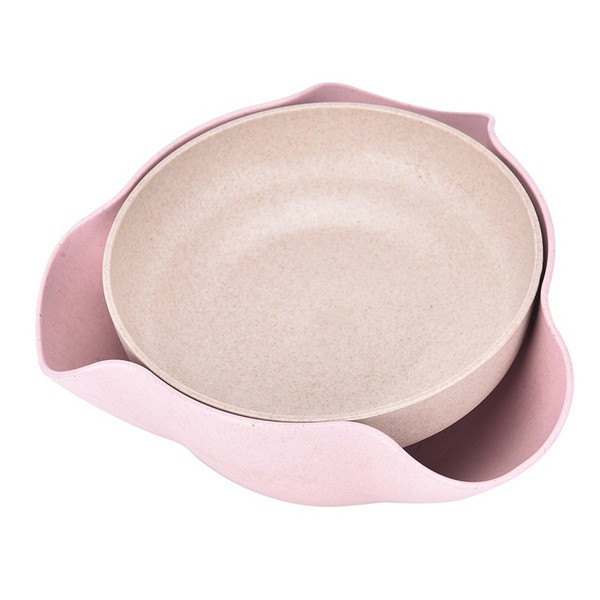 Praktiškas dvigubas dubuo, tinkantis riešutams su vieta kevalams