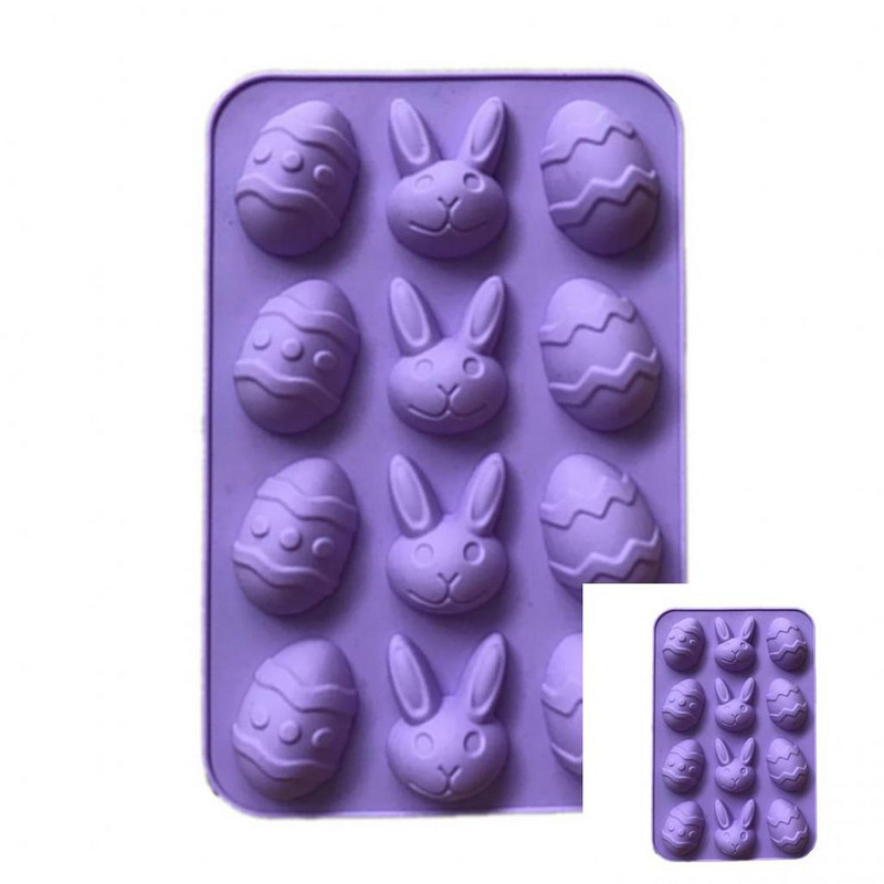 22,5 * 14,7 * 1,6 cm dydžio velykinė silikoninė forma saldainiams ir pyragų kepimui