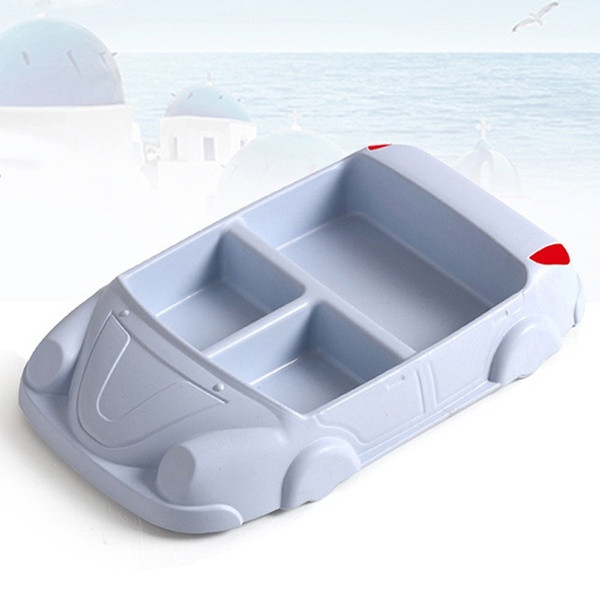 Kūrybiška plastikinė plokštė su trimis skyriais automobilio formos