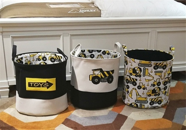 Trijų modelių sulankstomas krepšys su automobiliniais prietaisais, tinkančiais žaislams laikyti