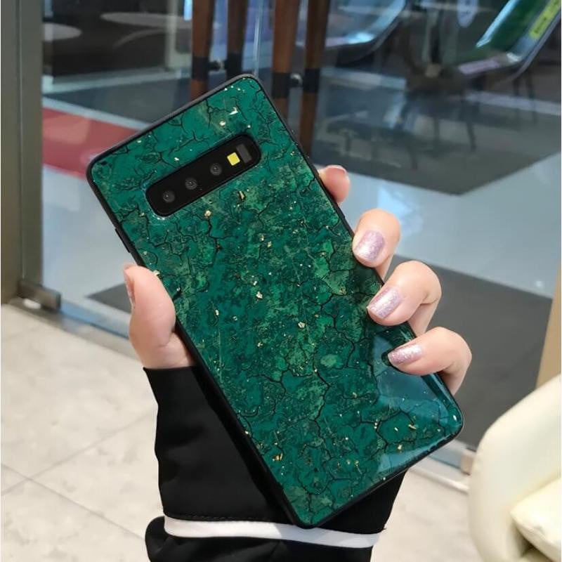 Modern szilikon tok fényes részecskékkel Samsung S10-hez