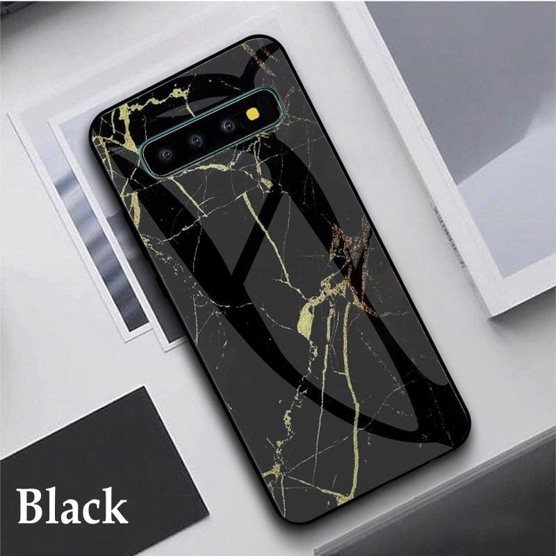 Maska za Samsung S10 sa efektom mramora od TPU + Vrsta kaljenog stakla