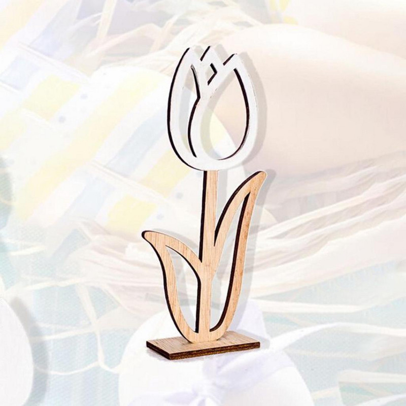 Különböző formájú és méretű húsvéti dekoratív favirág 10 cm