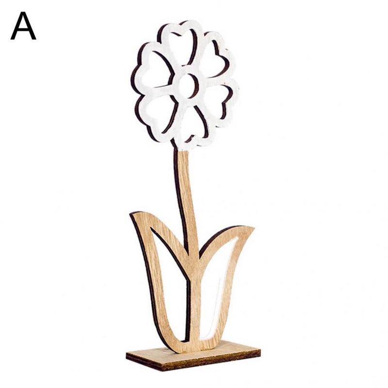 Különböző formájú és méretű húsvéti dekoratív favirág 10 cm