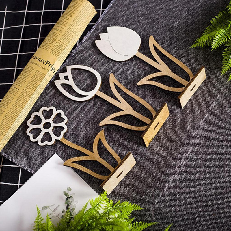 Különböző formájú és méretű húsvéti dekoratív favirág 10 cm