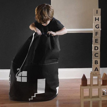 Преносима чанта с връзки за съхранение на детски играчки във формата на къща