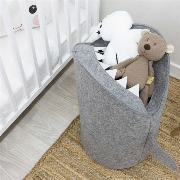 Shark-shaped toy storage basket