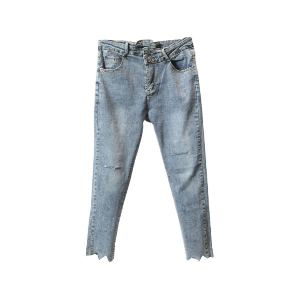 Modern női farmer szakadt motívumokkal - Karcsú modell