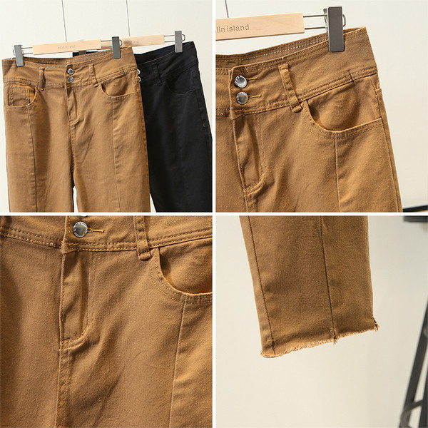 Μοντέρνα γυναικεία παντελόνια με σκισμένα μοτίβα και τσέπες