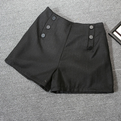 Модерни дамски къси панталони с копчета и висока талия