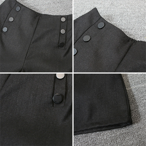 Modern női rövidnadrág gombokkal és magas derékkal