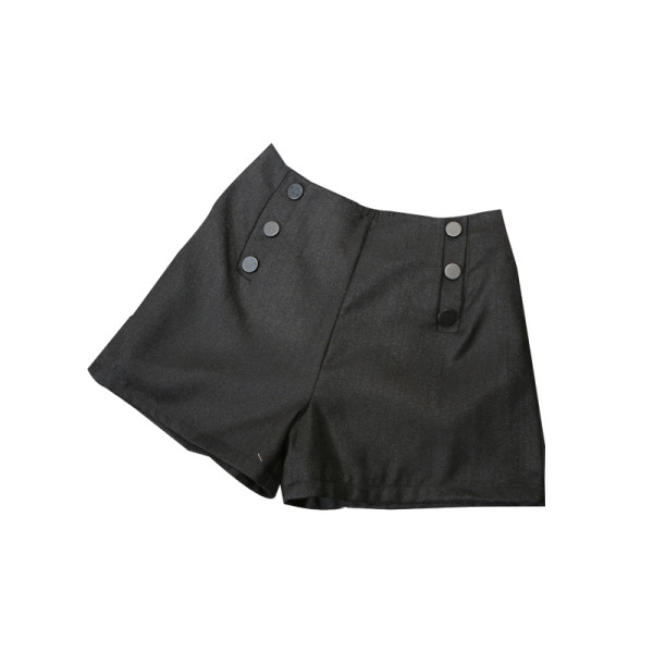 Modern női rövidnadrág gombokkal és magas derékkal