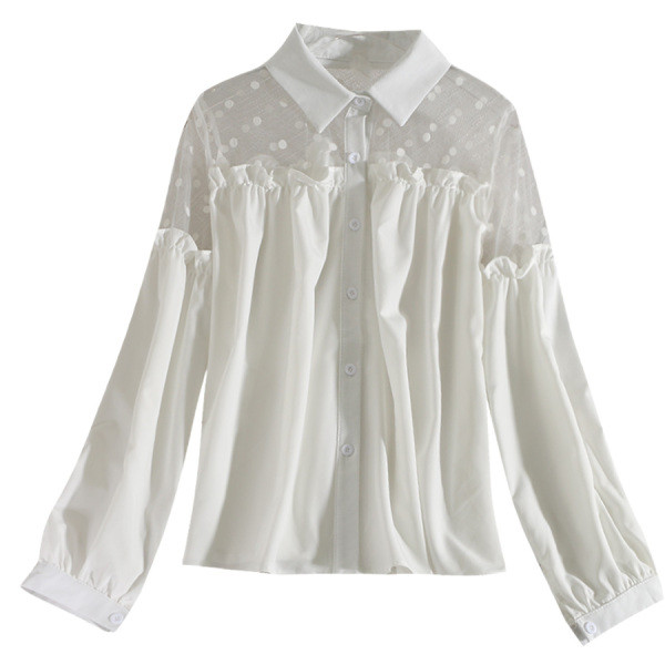 Stílusos női ing hosszú ujjal és klasszikus gallérral