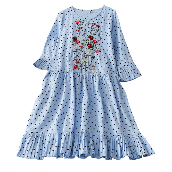 Női ruha 3/4-es ujjal és ovális nyakkivágással - szabású modell