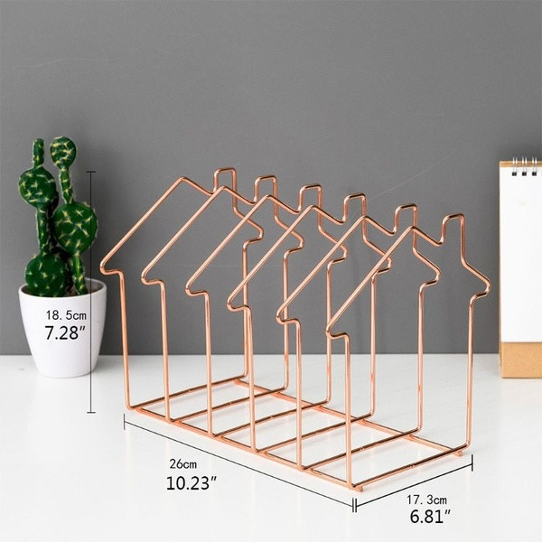 Majakujuline metallist alus raamatute ja ajakirjade jaoks