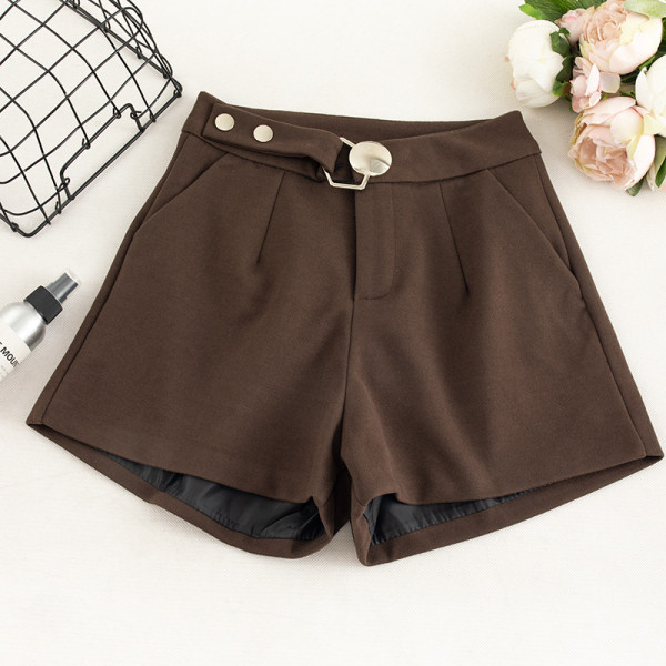 Őszi-téli magas derekú rövidnadrág barna, bézs és fekete színben