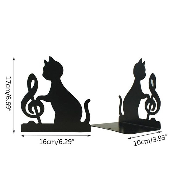 Metalinis stovas knygoms ir žurnalams su kačiuko dizainu ir druskos rakteliu