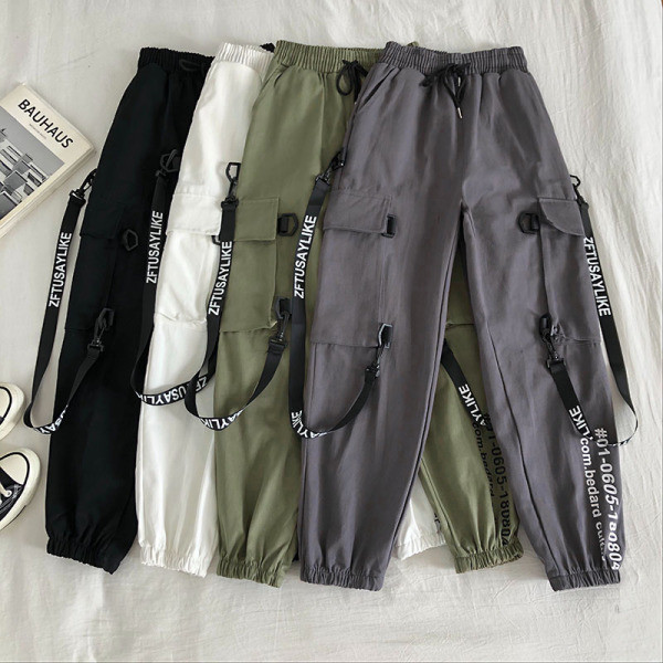 Alkalmi női nadrág magas derékkal és zsebekkel