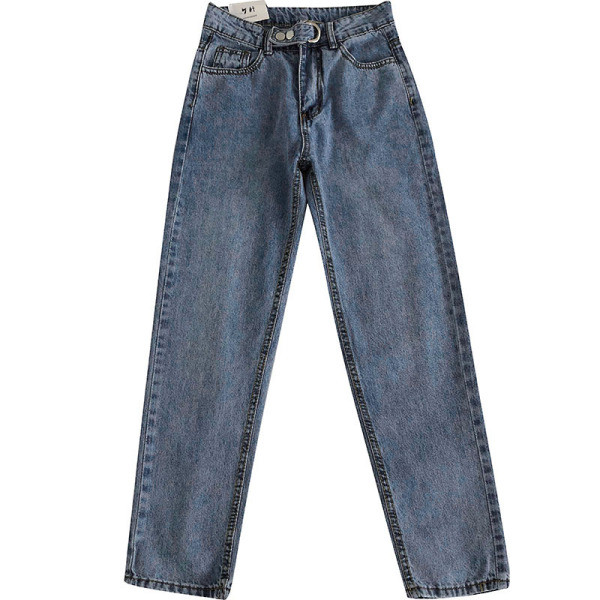 Καθημερινά γυναικεία τζιν ευρύ μοντέλο με τσέπες