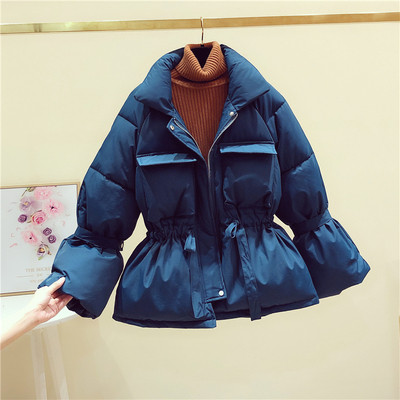 Új modell téli női kabát testhezálló modell derékkötővel