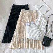 Alkalmi női redős szoknya gumírozott derékkal