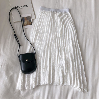Alkalmi női redős szoknya gumírozott derékkal