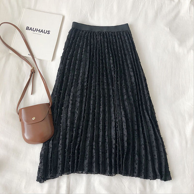 Alkalmi női redős szoknya gumírozott derékkal