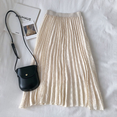 Alkalmi női redős szoknya gumírozott derékkal