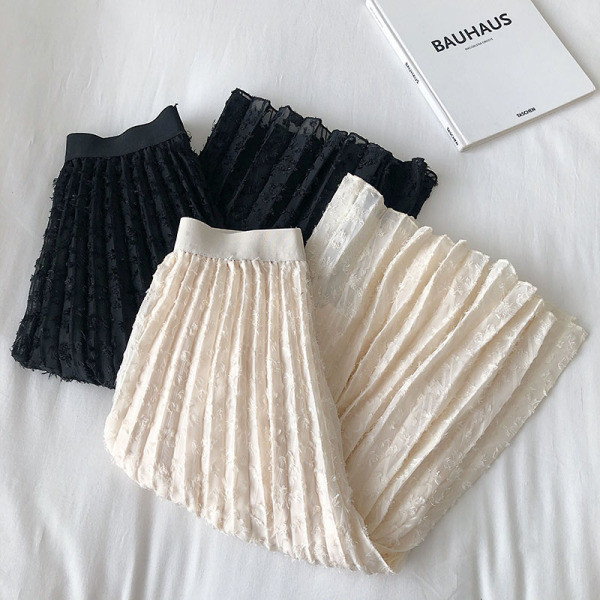 Alkalmi női redős szoknya gumírozott derékkal