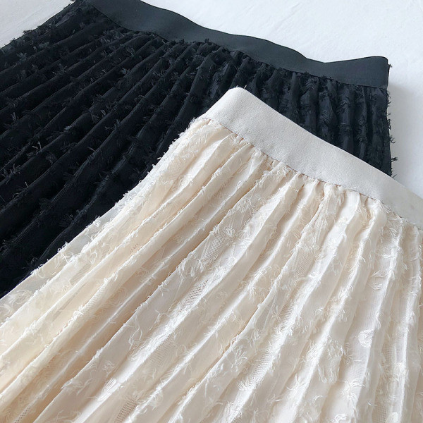 Alkalmi női redős szoknya gumírozott derékkal