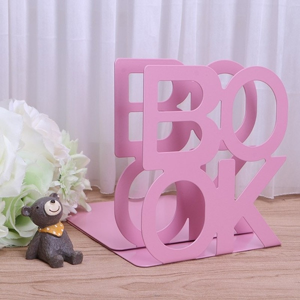 Metalinis stovas knygoms ir žurnalams su užrašu `BOOK`