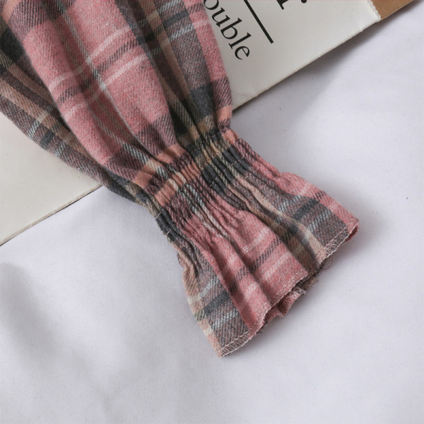 Moodne naiste ruuduline nööpidega särk - lai mudel