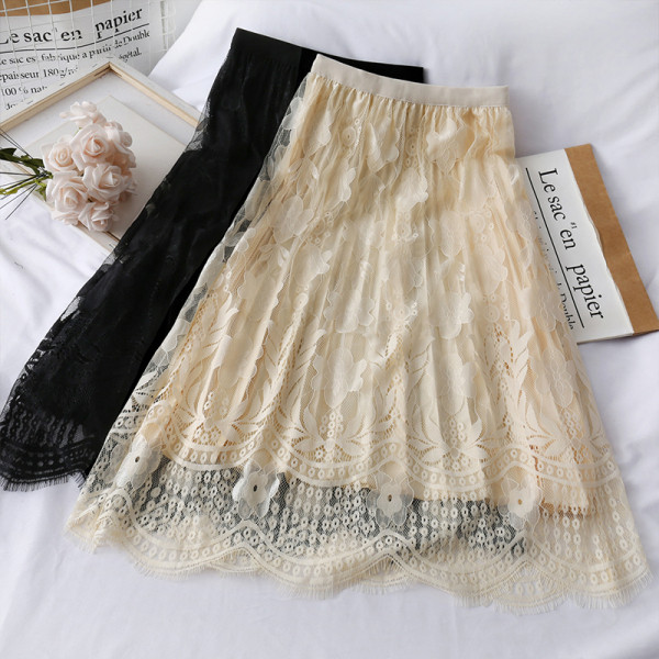 Új modell csipke női szoknya magas derékkal