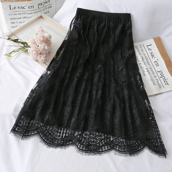 Új modell csipke női szoknya magas derékkal