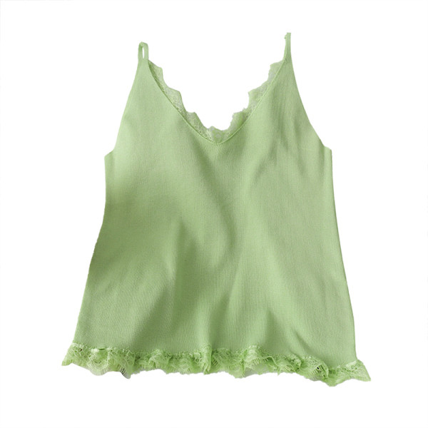 Moodne naiste topp pitsi ja õhukeste rihmadega