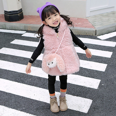 Modern gyerekmellény lányoknak kapucnival és 3D elemekkel