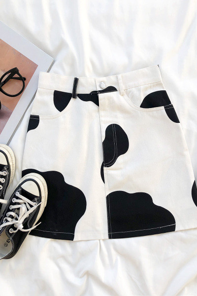 Lühike kõrge vöökoha ja taskutega naiste seelik