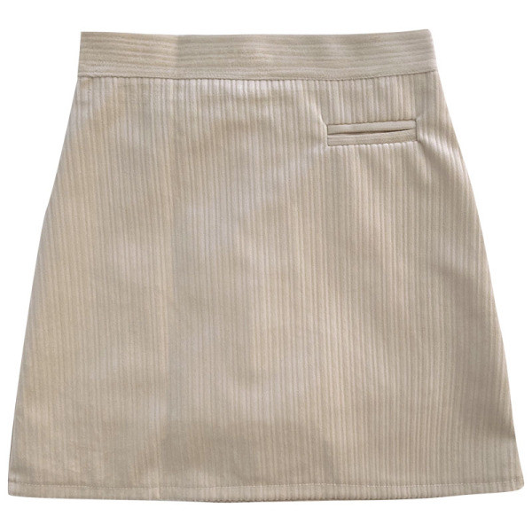 Sima modell női szoknya, magas derékkal kordbársonyból