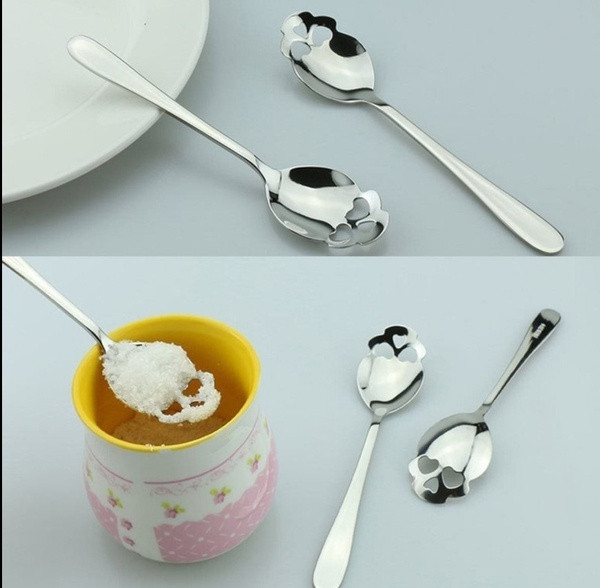 Rozsdamentes acél kanál gótikus stílusban kávéhoz, teához és desszerthez, 15,1 x 3,4 x 0,25 cm méretű