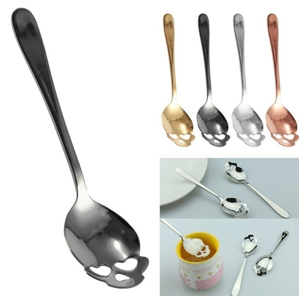 Rozsdamentes acél kanál gótikus stílusban kávéhoz, teához és desszerthez, 15,1 x 3,4 x 0,25 cm méretű