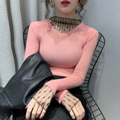 Lezser női blúz kordbársony mezből, csipkerészekkel